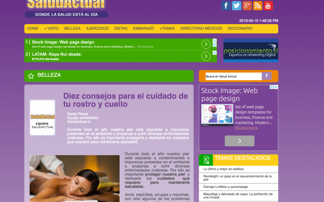 Salud Actual,artículos y reportajes de salud y cuidado personal
