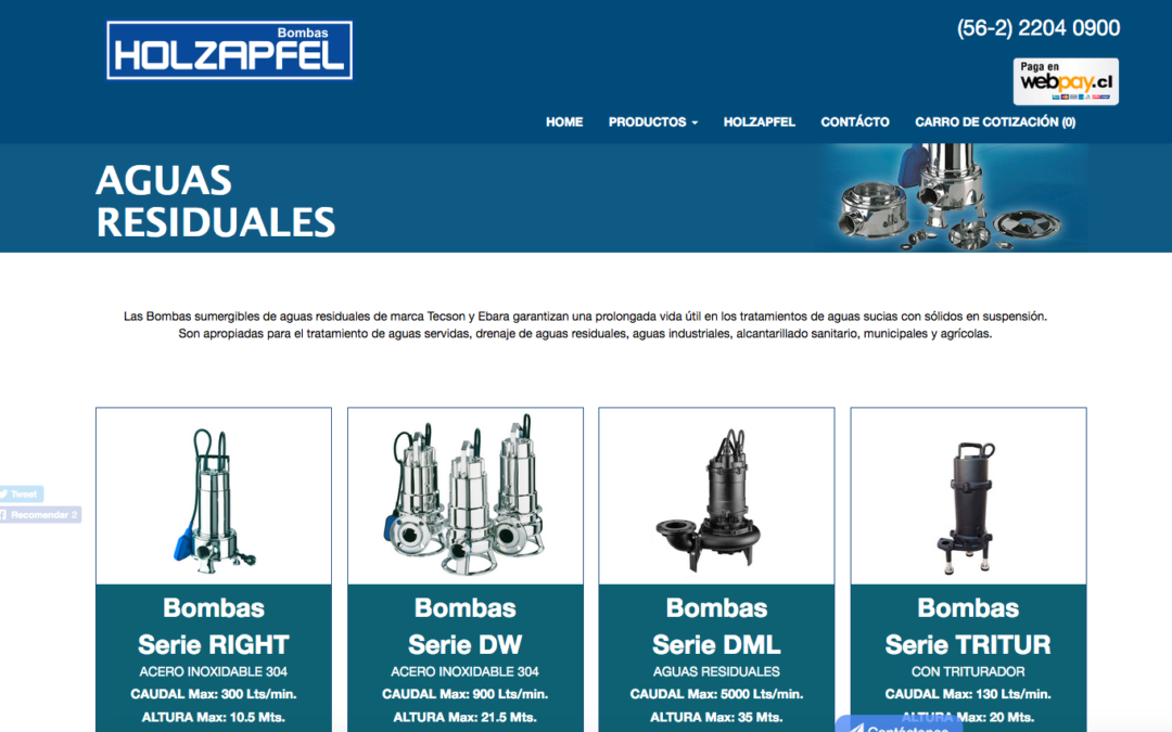 Holzapfel, Ventas de bombas sumergibles en Santiago