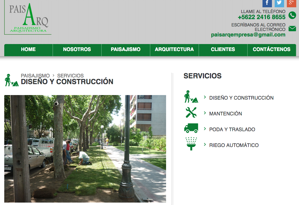 Paisajismo y Arquitectura, mantención de áreas verdes